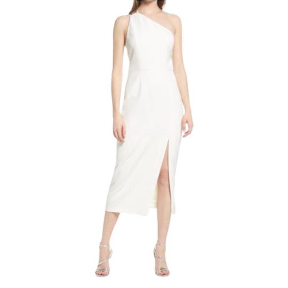 Wayf Side Slit One Shoulder Gown Maxi Dress Sleeveless m Women's Size M NWT